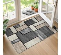 IMIYOKU Door Mats Indoor, Machine Washable Soft Doormats, Dirt Trapper Mat Non-Slip Low Profile Doormat for Entrance, Front Back Door, Pets and Dogs 60 x 90 cm, Brown