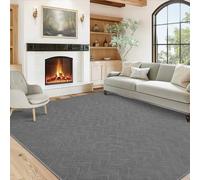 IMIYOKU Grey Rugs Living Room Large 160x230 cm, Washable Rug Non Slip Geometric Carpet, Fluffy Shaggy Area Rugs for Bedroom Lounge Home Kids Office Kitchen