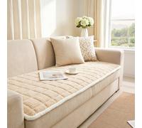 IMIYOKU Thick Soft Sofa Cover Washable Non Slip Couch Slipcover, Universal Furniture Protector for 2 3 4 Seater Sofa, Pet & Kids Settee Cover for Living Room, Beige 70x150cm