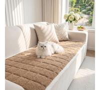 IMIYOKU Thick Soft Sofa Cover Washable Non Slip Couch Slipcover, Universal Furniture Protector for 2 3 4 Seater Sofa, Pet & Kids Settee Cover for Living Room, Brown 70x180cm