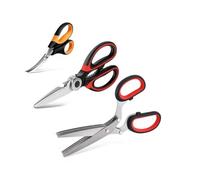 IMKRC Kitchen Shears, Meat Shears, Multi-Purpose Food Scissors, Heavy-Duty Meat Scissors for Herbs, Poultry, Chicken, Vegetables, Dishwasher Safe Stainless-Steel Shear (Set of 3 Scissors)