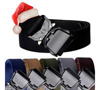 IMKRC Tactical Belt 1.5" Military Belts Lightweight Heavy Duty with Quick Release Metal Buckle Work Belt for Outdoor, Hiking, Rigger (X-Large-55, Black)