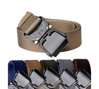 IMKRC Tactical Belt 1.5" Military Belts Lightweight Heavy Duty with Quick Release Metal Buckle Work Belt for Outdoor, Hiking, Rigger (Large-51, Khaki)
