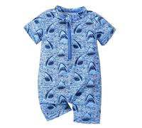 imKutie Baby Boy Swimsuit, Infant Baby Cartoon Shark Dinosaur Zipper Swimming Costume Rash Guard One Piece Swimwear Beach Bathing Suits for 0-2 Years