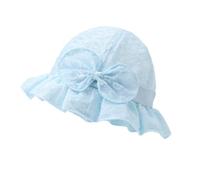 imKutie Baby Girl Sun Hat, Flower Lace Embroidery Summer UPF50+ Wide Brim Bucket Hats Cap Holiday Beach Hat with Elastic Chin Strap for 0-24 Months