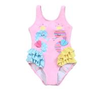 imKutie Baby Girls One Piece Swimsuit, Cute Toddler Girl Cartoon Swan Heart Ruffle Bowtie Swimwear UPF 50+ Swimming Costume Holiday Photoshoot Beach Bathing Suit for 1-7 Years