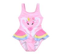 imKutie Baby Girls One Piece Swimsuit, Cute Toddler Girl Cartoon Swan Heart Ruffle Bowtie Swimwear UPF 50+ Swimming Costume Holiday Photoshoot Beach Bathing Suit for 1-7 Years
