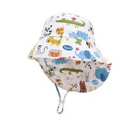imKutie Baby Hat, UPF 50+ Toddler Boys Girls Wide Brim Cartoon Dinosaur Animal Car Flower Summer Bucket Hats Adjustable Baby Sun Hat with Chin Strap for 6 Months - 8 Years