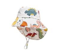 imKutie Baby Hat, UPF 50+ Toddler Boys Girls Wide Brim Cartoon Dinosaur Animal Car Flower Summer Bucket Hats Adjustable Baby Sun Hat with Chin Strap for 6 Months - 8 Years