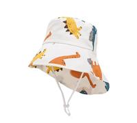 imKutie Baby Hat, UPF 50+ Toddler Boys Girls Wide Brim Cartoon Dinosaur Animal Car Flower Summer Bucket Hats Adjustable Baby Sun Hat with Chin Strap for 6 Months - 8 Years