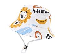 imKutie Baby Sun Hat, UPF 50+ Toddler Kids Cartoon Animal Shark Star Summer Bucket Hats Adjustable Baby Hat with Chin Strap for 6 Months-8 Years