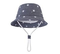 imKutie Baby Sun Hat, UPF 50+ Toddler Kids Cartoon Animal Shark Star Summer Bucket Hats Adjustable Baby Hat with Chin Strap for 6 Months-8 Years