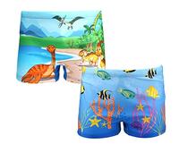 imKutie Boys Swimming Shorts, 2 Pack Baby Boys Cute Shark Dinosaur Casual Swimming Trunks Kids Swimsuit Beach Holiday Swim Board Shorts Age 1-9 Years
