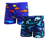 imKutie Boys Swimming Shorts, 2 Pack Baby Boys Cute Shark Dinosaur Casual Swimming Trunks Kids Swimsuit Beach Holiday Swim Board Shorts Age 1-9 Years