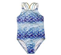imKutie Girls One Piece Swimsuit Cute Cross Back Multi Straps Swimming Costume Holiday Beach Bathing Suit UPF 50+ Age 5-14 Years