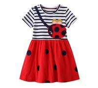 imKutie Toddle Girls Summer Dress, Cute Cartoon Animal Dinosaur Butterfly Giraffe Rainbow Holiday Beach Baby Girl Casual Dresses for Age 1-7 Years