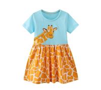 imKutie Toddle Girls Summer Dress, Cute Cartoon Animal Dinosaur Butterfly Giraffe Rainbow Holiday Beach Baby Girl Casual Dresses for Age 1-7 Years