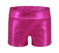 imKutie Toddler Girls Dance Gymnastic Shorts Sparkle Glitter Bottoms Stretchy Dancing Shorts for Kids 3-14 Years Rose Pink