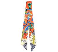 IMLECK Fashion Natural Flower Bird Printing Handbag Handle Ribbon Scarf Neck Scarf for Women, B, One Size
