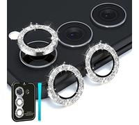 Imluckies Camera Lens Protector for Samsung Galaxy S24 / S23 Plus, Shiny Diamond Tempered Glass Anti-Scratch 9H with Aluminium Alloy Edge