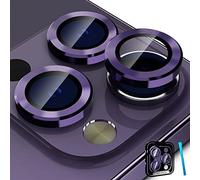 imluckies Compatible with iPhone 14 Pro/iPhone 14 Pro Max Camera Lens Protector, Aluminum Alloy Edge Anti-Scratch & HD Tempered Glass, Metal Individual Lens Screen Protection Cover 2022, Purple