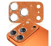 imluckies Compatible with iPhone 17 Pro Max Camera Lens Protector Bling, Ultra HD Tempered Glass Shiny Diamond Camera Screen Protection, 9H Anti-Scratch & Easy Install, Glitter Orange