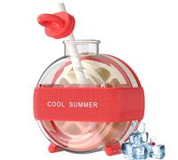 imluckies Ice Cube Bottle, 2 in 1,One-Touch Ice Release for Hot Days for Beer, Juices, Coffee, and Beverages,Red