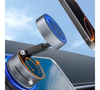 imluckies Magnetic Car Phone Holder for Magsafe iPhone, Seamless Vacuum Suction Cup Phone Mount, 360° Rotatable & Retractable Foldable Car Accessory, Easy to Install/Remove, Gray