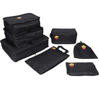 IMMA 7-Piece Suitcase Organizer Set, Unisex-Adult, Black, One Size, Black, Standard