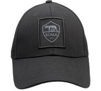 IMMA AS Roma Crest Leather Patch on Cotton Cap - Black