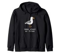 Imma Steal Ur Fries Funny Seagull Beach Summer Snacks Zip Hoodie