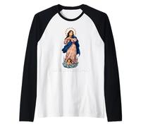 Immaculate Conception Mary Breviarium Traditional Catholic Raglan Baseball Tee