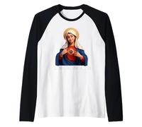 Immaculate Heart of Mary Marian Catholic Raglan Baseball Tee