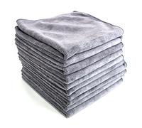 Immaculate Textiles Professional Grade Microfibre Car Cleaning Cloths - Pack of 10-40x40cm - 400GSM : Super Soft, Extra Thick & Highly Absorbent (Grey)