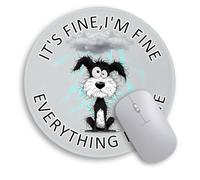 Immaturus Funny Dog Mouse Pad, Cute Small Mouse Pads for Desk, Round Travel Mousepad for Wireless Mouse Gaming Work Laptop, Mini Personalized Computer Mouse Mat, Home Decor Office Desk Accessories