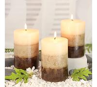 Immeiscent Vanilla Cupcake Scented Candles, Set of 3 Mottled Pillar Candles, Aromatherapy Bergamot Candles for Weddings, Home Decorations, Spa, Restaurant (Vanilla Cupcake 3"X4")