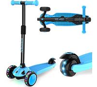 IMMEK 3-Wheel Scooter, Kids' Kick Scooter with Steering Lock, 4 Adjustable Height Levels, Detachable Design, for Boys and Girls Aged 2-8, Flashing LED Wheels, Max Weight Capacity 50 kg