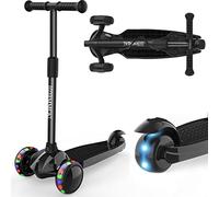 IMMEK 3-Wheel Scooter, Kids' Kick Scooter with Steering Lock, 4 Adjustable Height Levels, Detachable Design, for Boys and Girls Aged 2-8, Flashing LED Wheels, Max Weight Capacity 50 kg