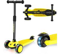 IMMEK 3-Wheel Scooter, Kids' Kick Scooter with Steering Lock, 4 Adjustable Height Levels, Detachable Design, for Boys and Girls Aged 2-8, Flashing LED Wheels, Max Weight Capacity 50 kg