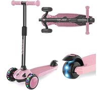IMMEK 3-Wheel Scooter, Kids' Kick Scooter with Steering Lock, 4 Adjustable Height Levels, Detachable Design, for Boys and Girls Aged 2-8, Flashing LED Wheels, Max Weight Capacity 50 kg