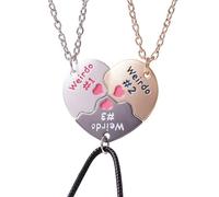 immerFancy BFF Necklace for 3, Split Heart Puzzle Weirdo Pendant Matching Friendship Necklace for 3 Best Friends Bestie Sister Necklaces Y2K Jewelry Birthday Gifts