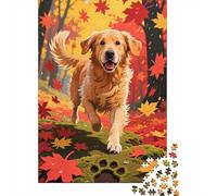 Immerse Yourself in The World of Golden Retriever - 1000 Piece Wooden Jigsaw Puzzle for Creative Minds - Ideal for Family Game Night