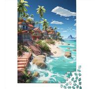 Immerse Yourself in The World of Holiday Bay - 1000 Piece Wooden Jigsaw Puzzle for Creative Minds - Ideal for Family Game Night