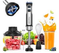 Immersion Blender 5 in 1 Hand Blender, 1000W Max Electric Blender, Heavy Duty Motor, 21 Speeds & Turbo Whisk Mode, Milk Frother, Egg Whisk, 800 Tumbler