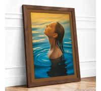 Immersion Coastal Framed Wall Art Print A4 (29.7×21cm) Walnut, Wall Decor for Living Room, Bedroom, Office & Home, Ready to Hang, Art Gift