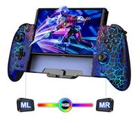 Immersive Wireless Switch Pro Controller Replacement for Nintendo Switch/OLED,Programmable One-Piece Hall Effect Joycon Handheld Gaming Controller with Auto Turbo/Vibration/Precise Motion Control/RGB