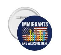 Immigrants Are Welcome Here pin brooches Pro Immigrants Button Pins Decor Badge 1 Pcs