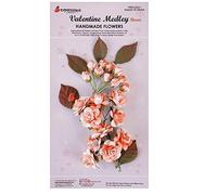 immix Mini Roses and Buds Two Tone White & Orange Handmade Paper Flowers for Mixed Media Scrap Booking/Card Making/DIY Craft Flowers………