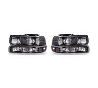 IMMLSX Front Auto Light Assembly For Chevrolet For Silverado 1500 2500 1999 2000 2001 2002 Corner Signal Lights Housing Clear Lens Headlights DRL(B Left and Right)
