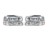 IMMLSX Front Auto Light Assembly For Chevrolet For Silverado 1500 2500 1999 2000 2001 2002 Corner Signal Lights Housing Clear Lens Headlights DRL(W Left and Right)